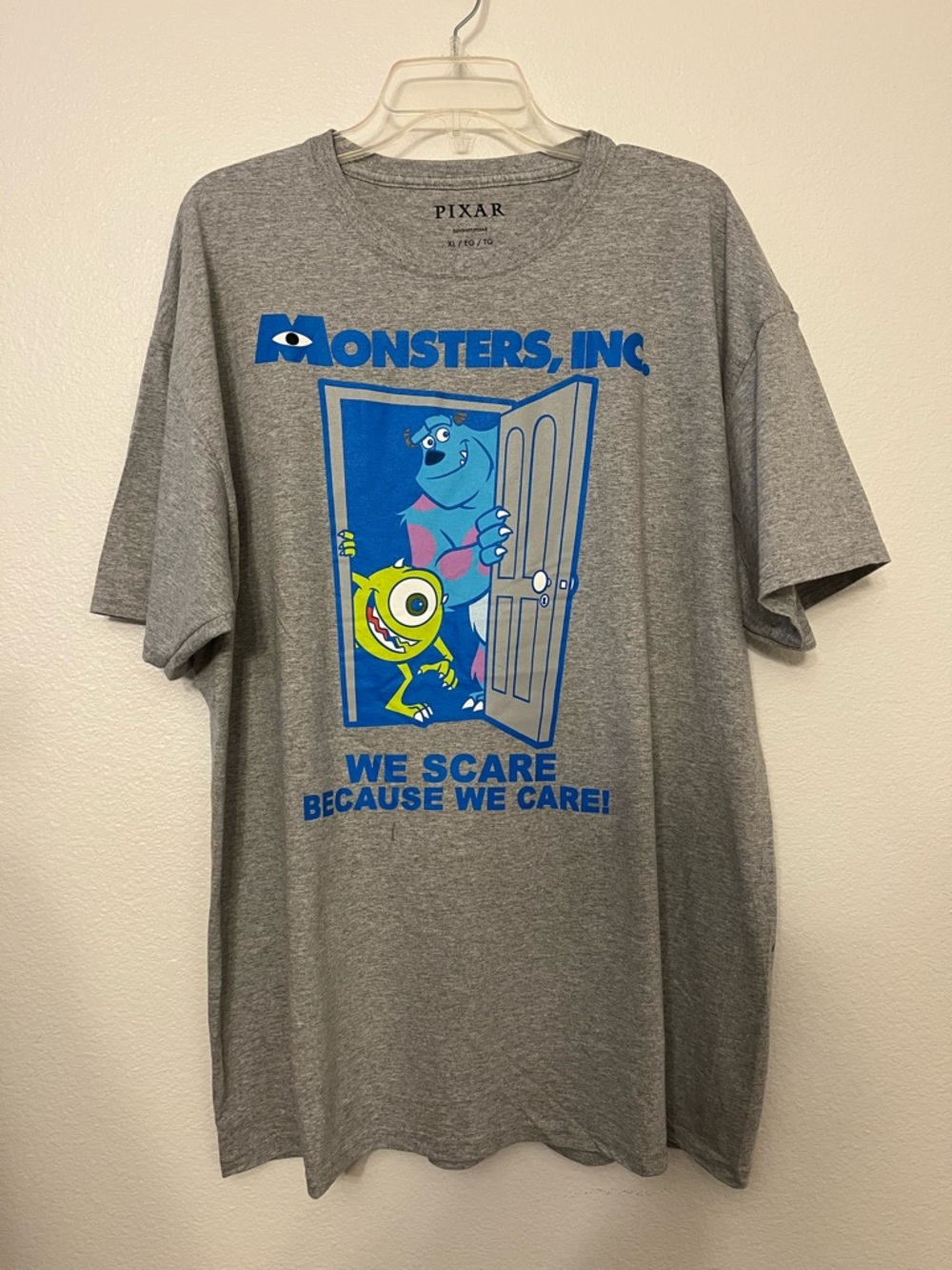 Pixar Monsters, Inc. Gray Graphic Tee - Mike & Sulley